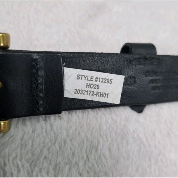 Madewell Black Leather Belt Womens Sz Small Slotted Brass Buckle Classic - Picture 5 of 9